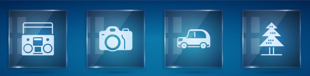 设置家庭立体声与两个扬声器照片相机图片下载