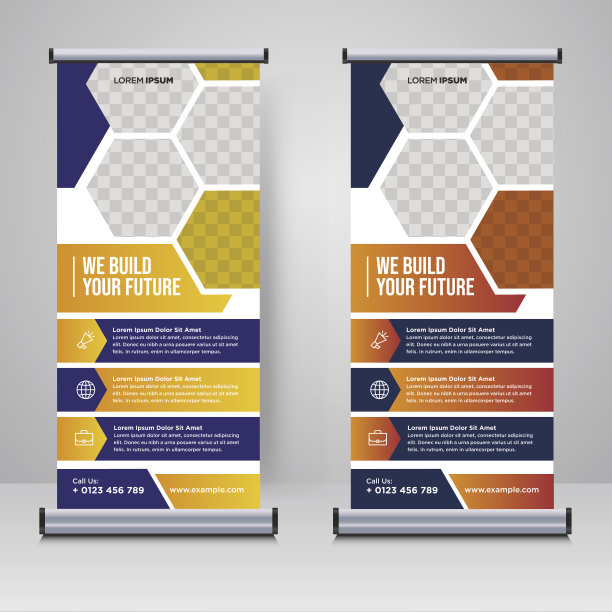 企业卷或X横幅设计模板图片下载