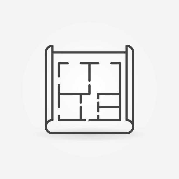 房屋平面图矢量图标图片下载