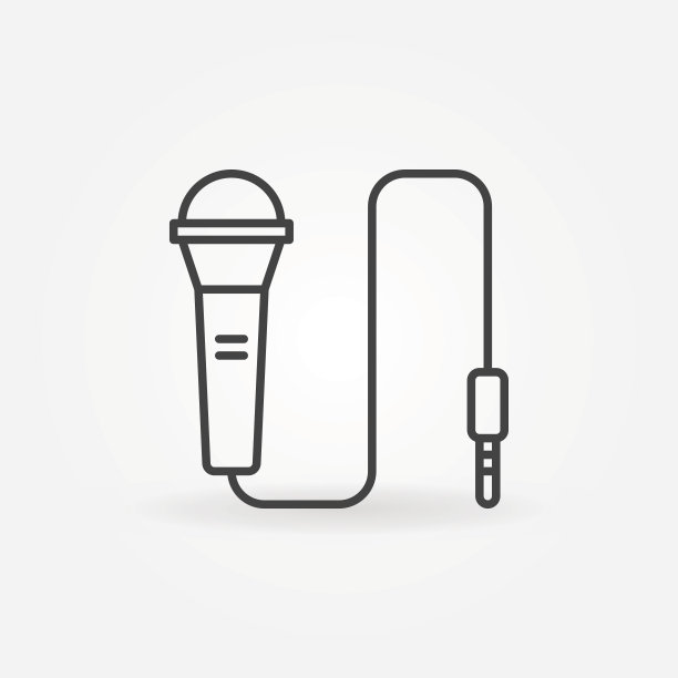 矢量有线麦克风图标或标志图片下载