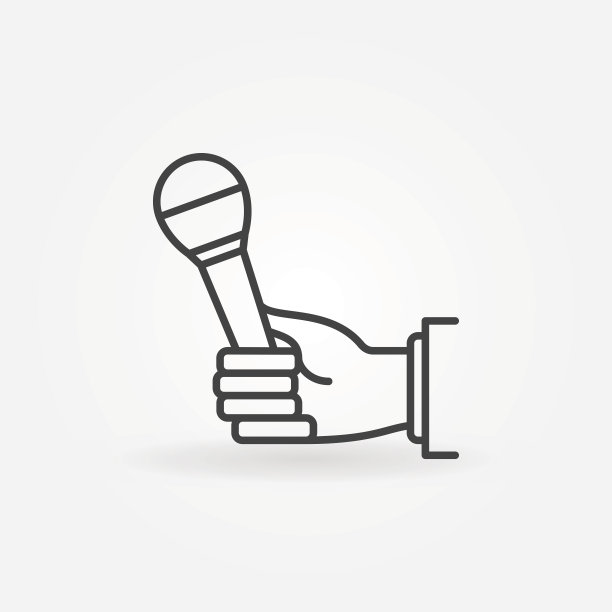 手中的麦克风矢量图标或符号图片下载