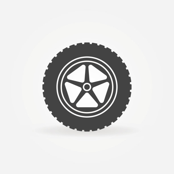 矢量汽车车轮与轮胎图标或标志元素图片下载