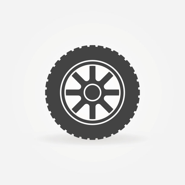 汽车车轮简单图标-矢量汽车服务符号图片下载