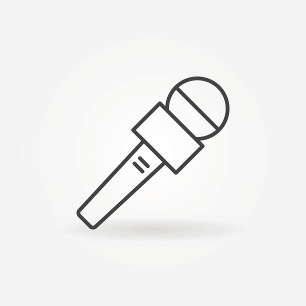 新闻麦克风概念矢量图标或符号图片下载