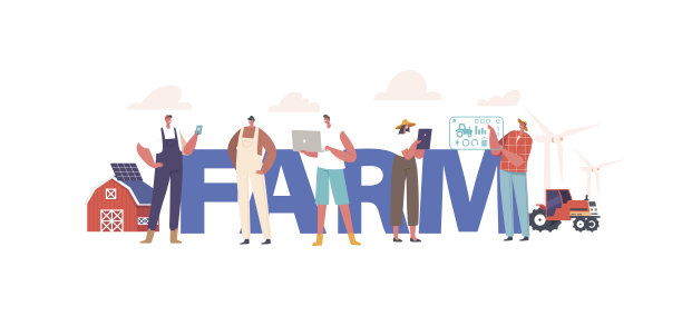 智能农业概念海报，创新农业技术，远程控制的现代数字农业图片下载