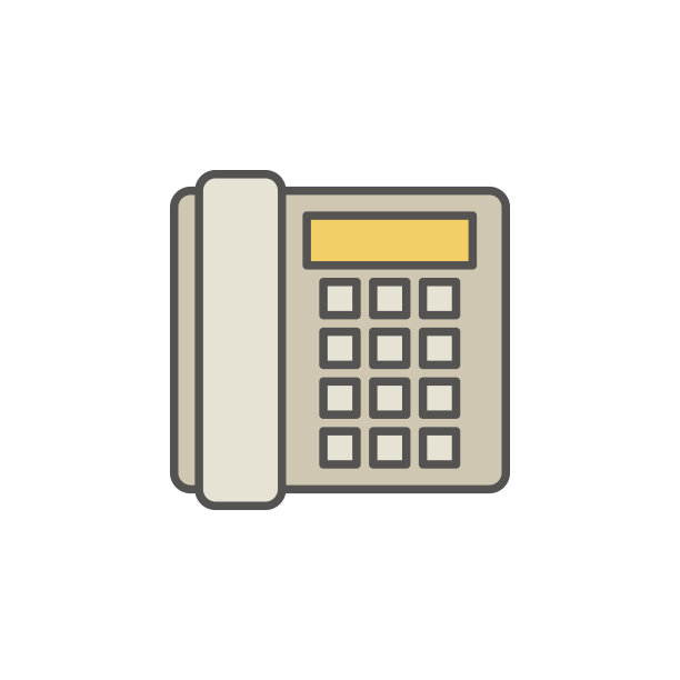 彩色座机矢量图标在白色背景图片下载