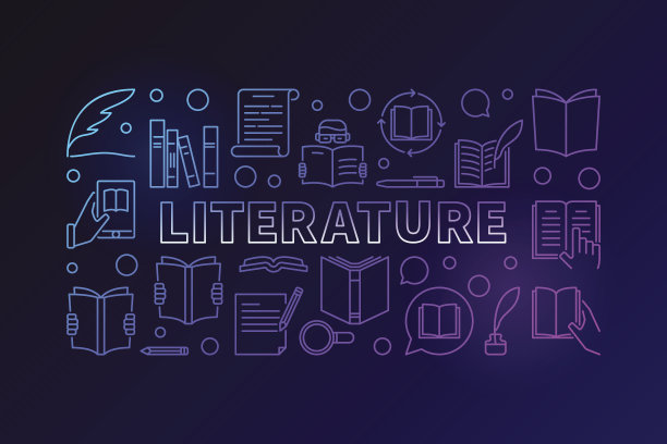 文学彩色矢量横幅图片下载