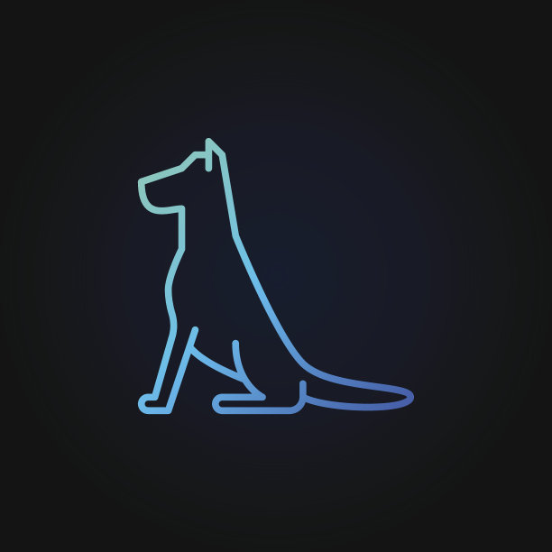 坐狗线蓝色图标图片下载