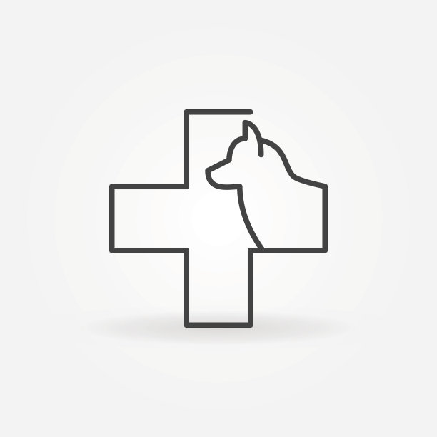 狗与交叉线矢量图标图片下载