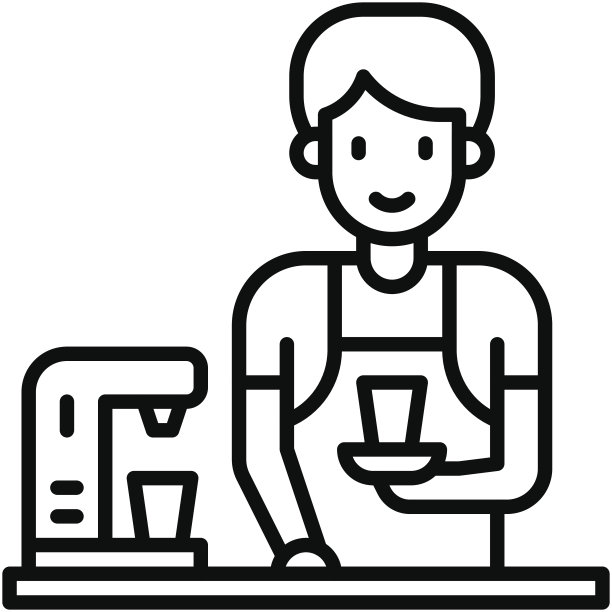 咖啡师男孩图标，咖啡店相关向量图片下载