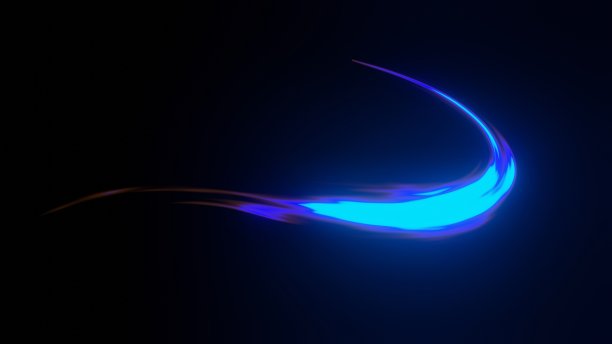 3d渲染闪光霓虹灯和发光的黑暗场景。速度灯动线。图片下载