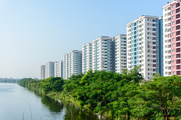孟加拉国最大的公寓:Rajuk Uttara公寓项目-库存照片图片下载