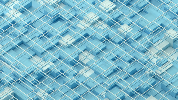 三维抽象立方体块，几何形状图片下载