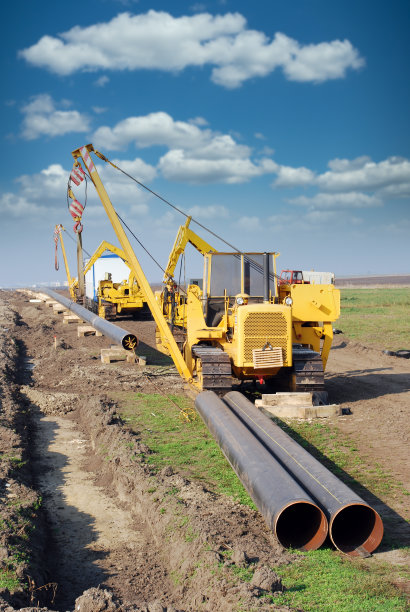 施工现场燃气管道及机械图片下载