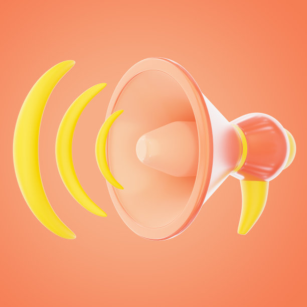 扬声器彩色图标3D插图图片下载