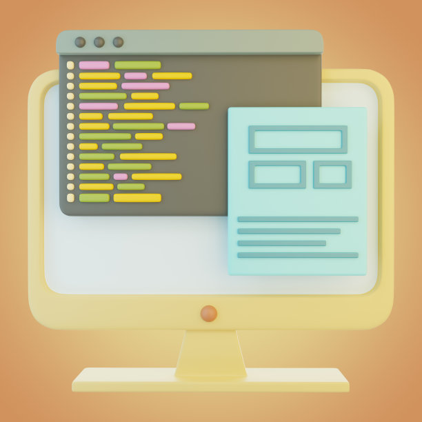 计算机显示器图标3D插图图片下载