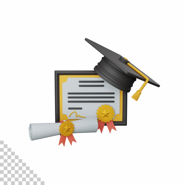 3d效果图证书隔离用于教育、学习、知识、学校和班级设计图片下载