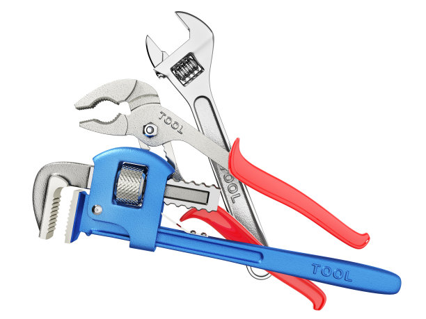 白色背景的管道仪器。三维演示图片下载