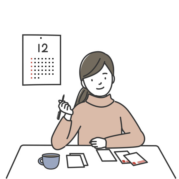 写新年贺卡的女人图片下载