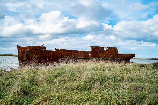新西兰的旧沉船图片下载