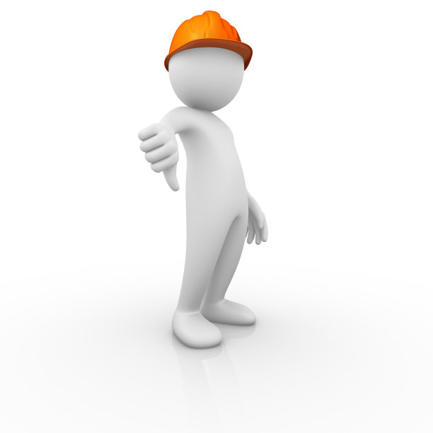 建筑工人:拇指朝下的手势图片下载