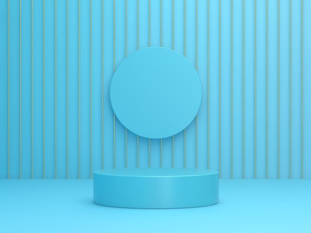 带领奖台的抽象构图3D渲染图片下载