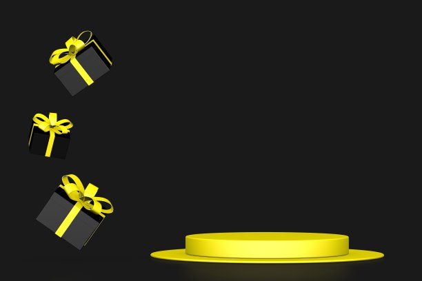 空的产品展示区与黑色星期五的概念，礼品盒图片下载