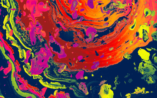 抽象的背景与彩色的油漆飞溅和波浪图案图片下载