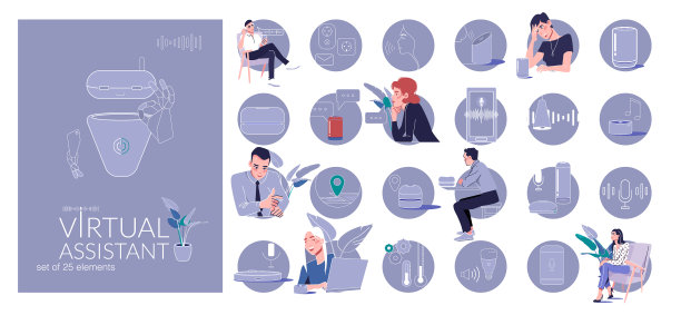 虚拟助手图标集图片下载