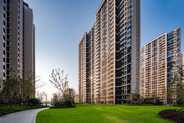 现代高层住宅小区建筑园林景观图片下载
