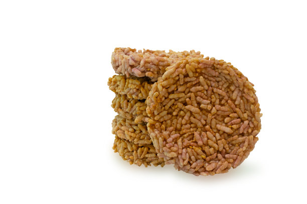 泰国大米饼干孤立在白色背景与修剪路径图片下载