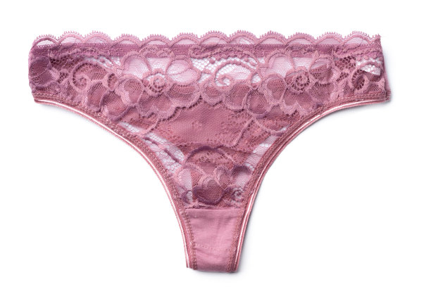 在白色背景上的女子串蕾丝内裤图片下载