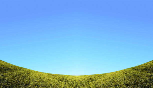 绿色的田野和蓝色的天空背景图片下载