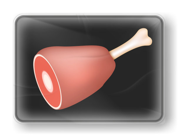 塑料包装的新鲜牛肉或猪腿。生肉产品在托盘或真空包装容器图片下载