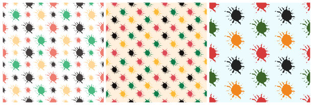 一套快乐宽扎节假日非洲无缝图案设计与节日风格元素的模板手绘卡通平面插画图片下载