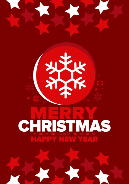 圣诞快乐，2023年新年快乐。神奇的节日海报与雪花。冬季庆祝活动。圣诞晚会。祝贺卡。节日设计模板。矢量图图片下载