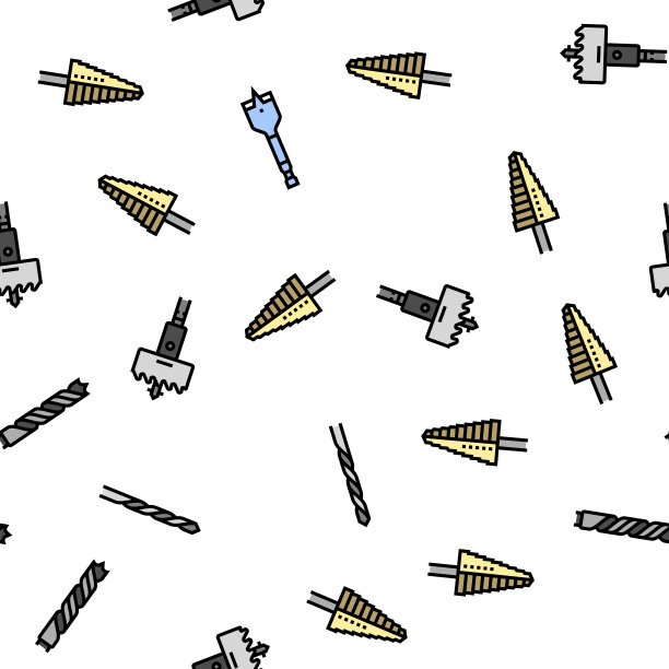 钻孔设备施工矢量无缝模式图片下载