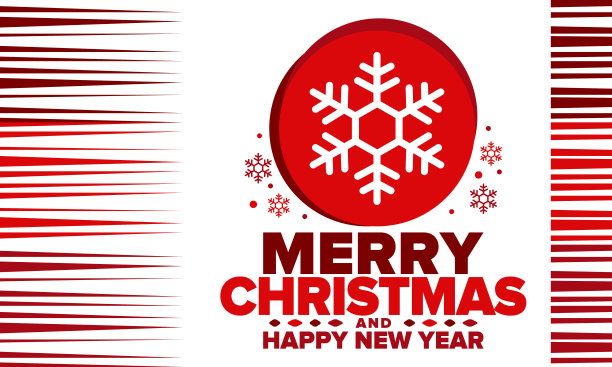 圣诞快乐，2023年新年快乐。神奇的节日海报与雪花。冬季庆祝活动。圣诞晚会。祝贺卡。节日设计模板。矢量图图片下载