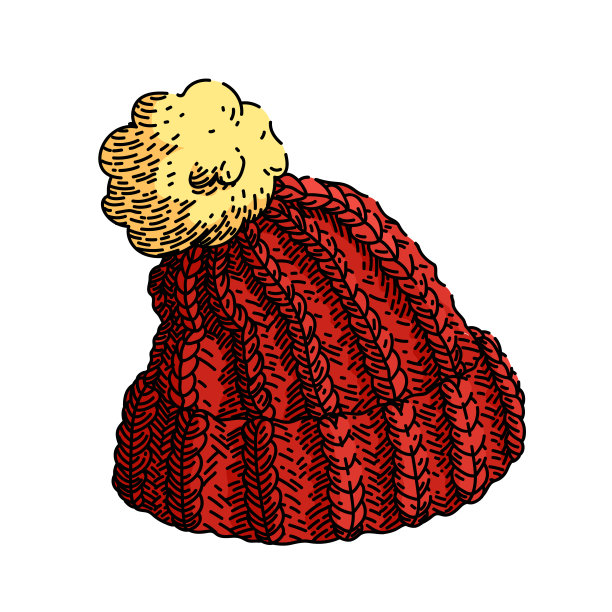 帽子冬季素描手绘矢量图片下载