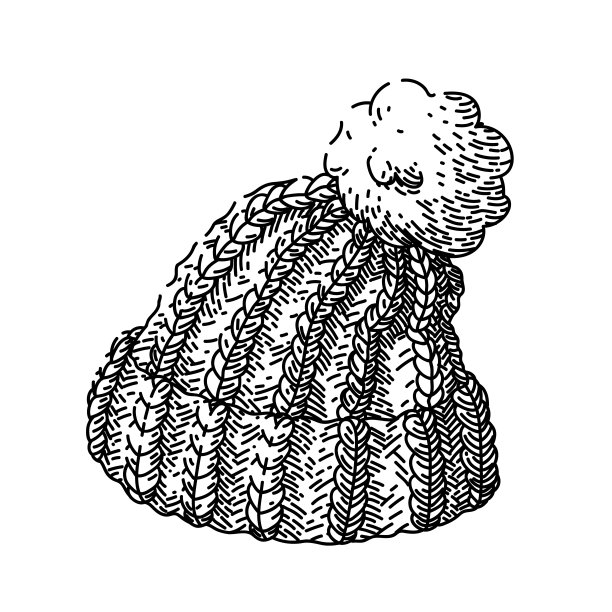 帽子冬季素描手绘矢量图片下载