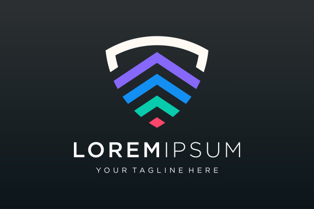 创意盾结合建筑标志和图标集。矢量标志设计模板。图片下载