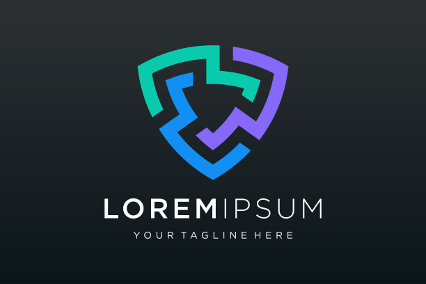 创意盾标志和图标集。矢量标志设计模板。图片下载