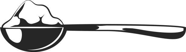 满勺盐或糖黑色烹饪图标图片下载