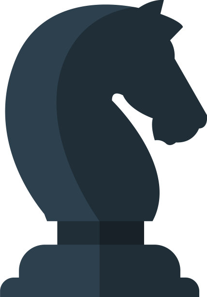 象棋游戏图标黑骑士的形象符号图片下载