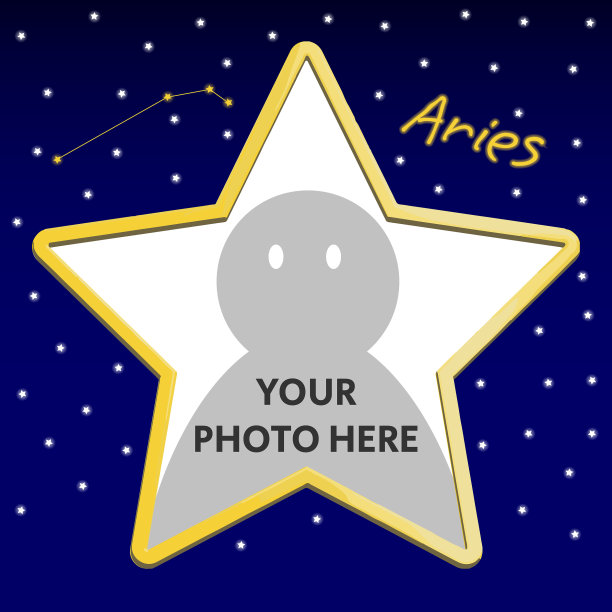 星形框架星空与白羊座星座图片下载