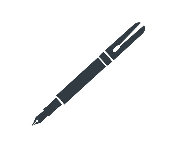 钢笔笔尖，钢笔书法。签名图标。笔签、背书、批准符号。矢量设计与插图。图片下载
