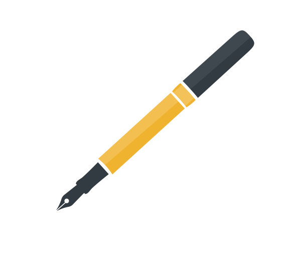 钢笔，钢笔工具光标。钢笔写字。锚，工具图标。笔尖和签名矢量设计和插图。图片下载