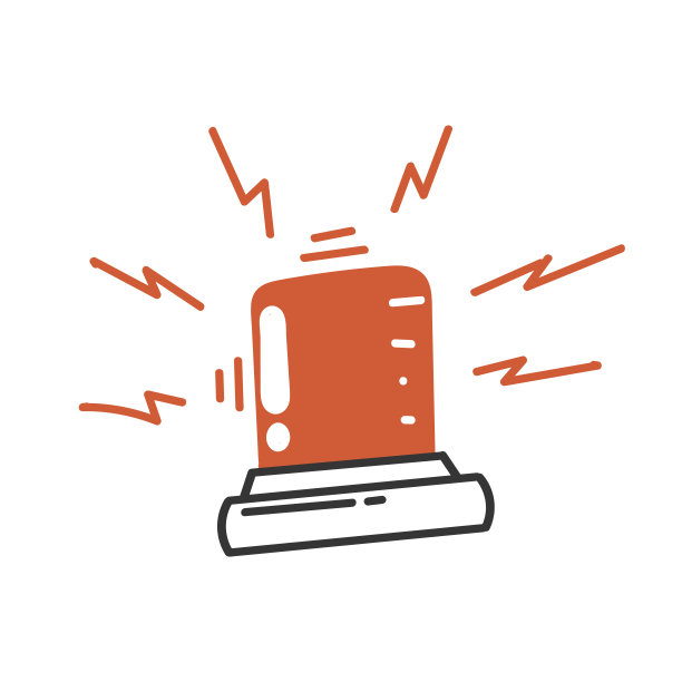 手绘涂鸦紧急警报图标插图矢量隔离图片下载