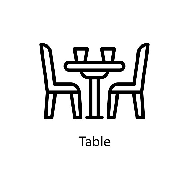 表矢量轮廓图标设计插图。清洁标志在白色背景EPS 10文件图片下载