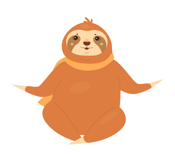 懒懒动物的瑜伽姿势图片下载